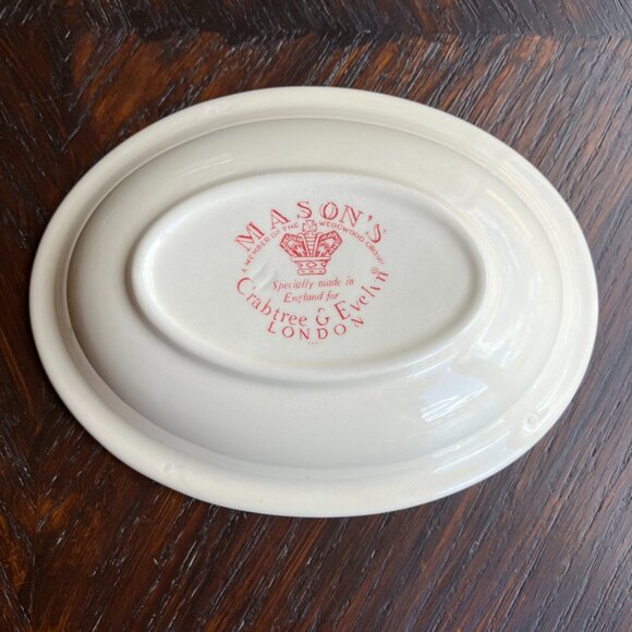 Vintage Mason’s Red & Ivory Crabtree & Evelyn London Soap Dish (Made In England) - Picture 8 of 8
